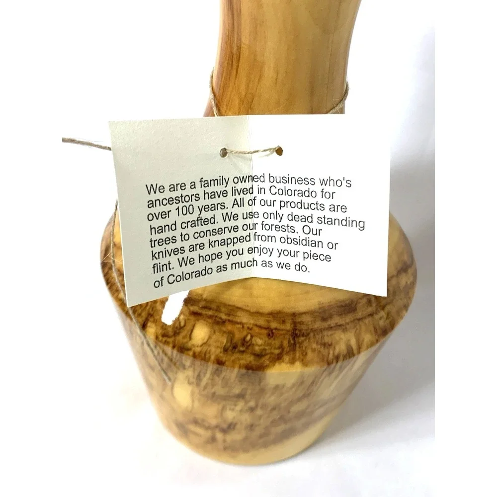 Artisan Signed Aspen Wood Vase Colorado Made USA Hand Turned Gary Duncan‎